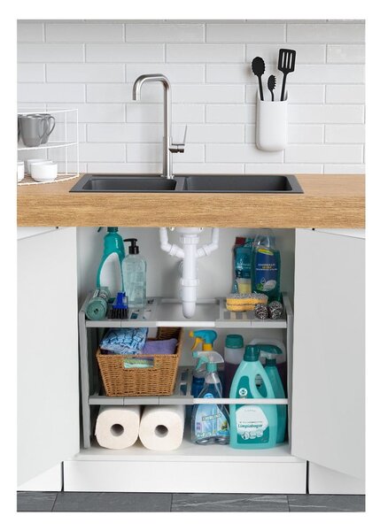 Police do skříňky pod dřez s nastavitelnou šířkou Compactor Expandable Shelf