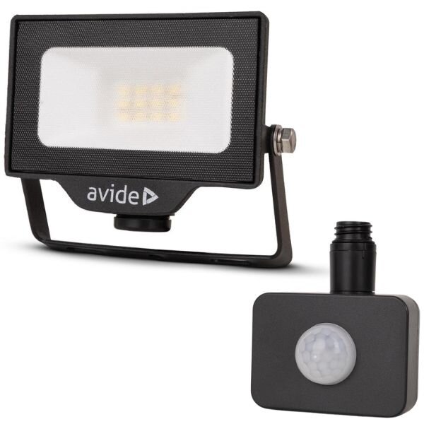 Prémiový ultratenký LED reflektor černý 10W 1000lm, denní, s čidlem pohybu, 3 roky