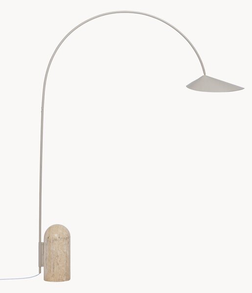 Nastavitelná oblouková lampa's travertinovou podstavou Arum