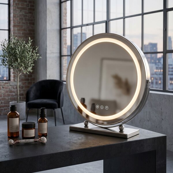 Rea Kosmetické zrcadlo 40x43 cm s regulovatelným LED osvětlením HOM-01808