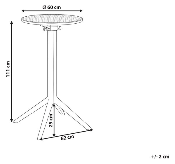 Zahradní barový stůl LEGRENA 60 cm 60 cm Černá