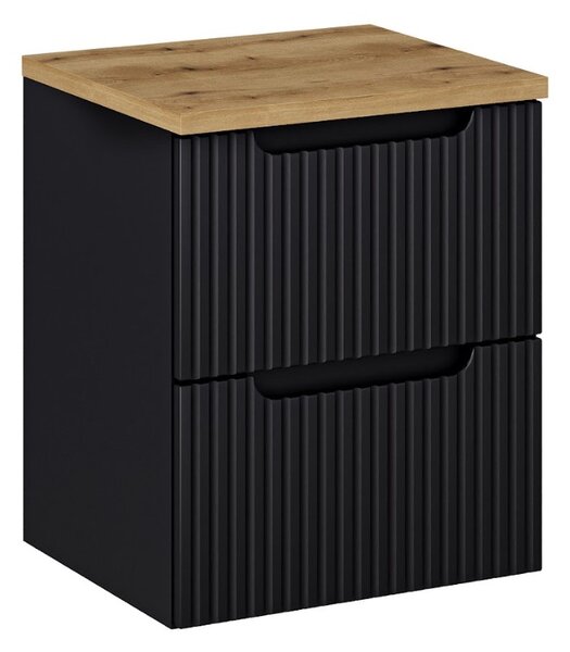 Koupelnová skříňka s deskou NOVA Black D50/1 | 50 cm