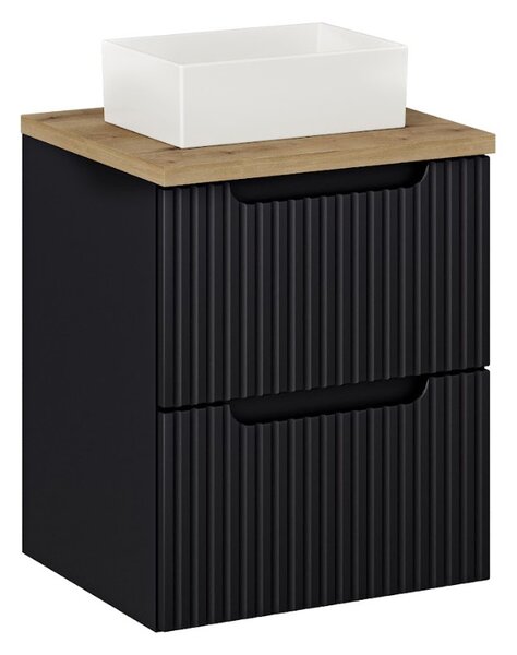 Koupelnová skříňka s umyvadlem a deskou NOVA Black DU50/1 | 50 cm