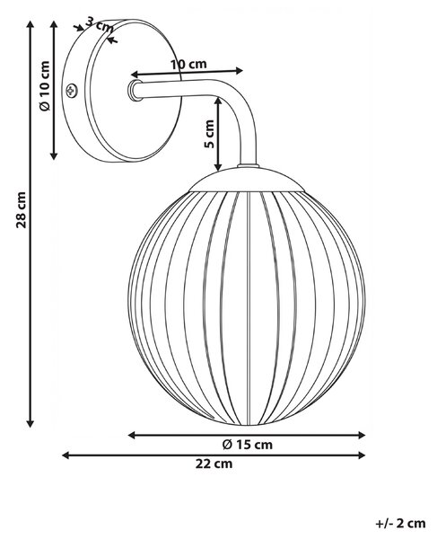 Nástěnná lampa BOOMI Sklo Tmavě hnědá