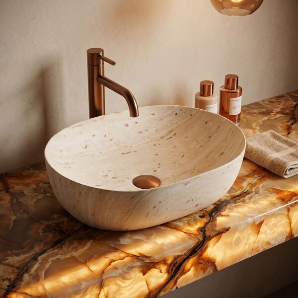 Rea Rea, Umyvadlo na desku Amelia Travertine Classic 48, REA-U4210