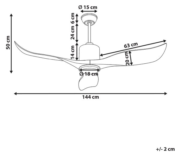Stropní ventilátor ROSEAU Hnědá