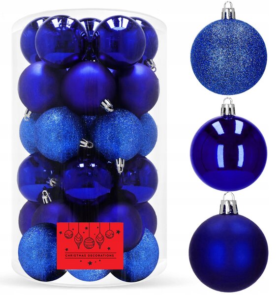 Vánoční Baňky modré 30 ks 6 cm