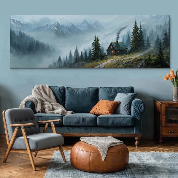 Obraz na plátně - V chajdě mlžných hor FeelHappy.cz Velikost obrazu (šířka x výška): 60 x 20 cm