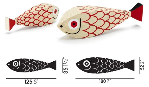 Vitra designové figurky Wooden Dolls Mother Fish & Child