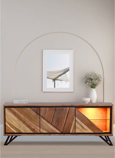 TV stolek z masivu akácie v přírodní barvě 150x51x40 cm Ambala – Interia Home & Living