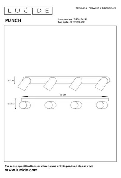 Lucide L139580431 bodové stropní svítidlo PUNCH GU10