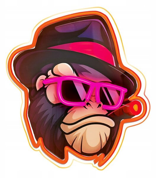 Neonový LED nápis Gangsta Opice, multikolor FLA03 Forever Light RTV100239