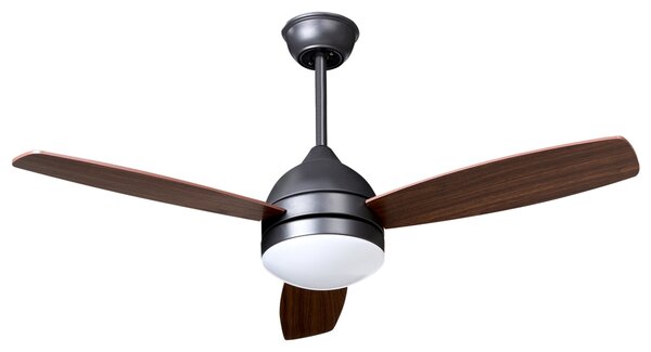Stropní ventilátor se světlem MANSALA s dálkovým ovládáním LED Tmavě hnědá