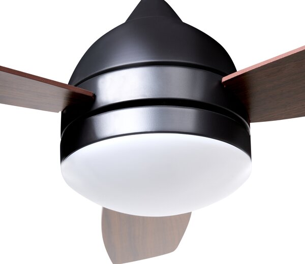 Stropní ventilátor se světlem MANSALA s dálkovým ovládáním LED Tmavě hnědá