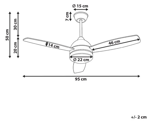 Stropní ventilátor se světlem MANSALA s dálkovým ovládáním LED Tmavě hnědá