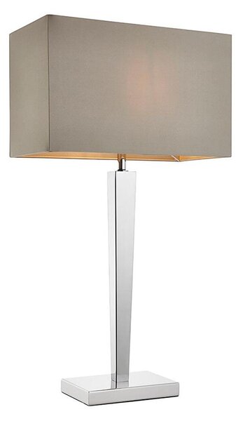 Endon 56707 - Stolní lampa MORETO 1xE27/60W/230V lesklý chrom/šedá