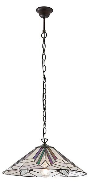 Endon 63938 - Lustr na řetězu Tiffany ASTORIA 1xE27/60W/230V pr. 48 cm