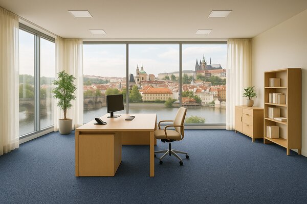Den Braven, Metrážový koberec Lindau 39 Modrý, zátěžový, na míru, šíře 4m, modrá, resine, kancelář