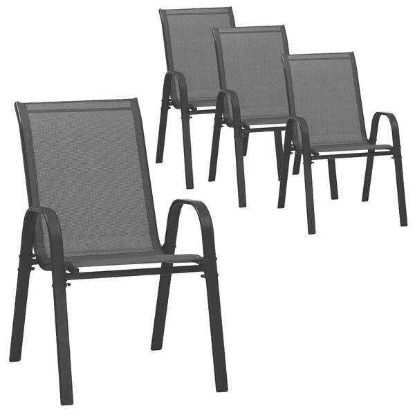TRENDIE Sestava zahradního nábytku - 4 židle a stůl 80cm kulatý