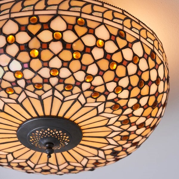 Endon 64276 - Stropní svítidlo Tiffany MILLE FEUX 2xE27/60W/230V pr. 45 cm