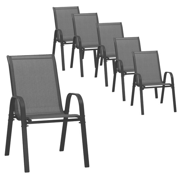 TRENDIE Zahradní židle sada 6ks černé