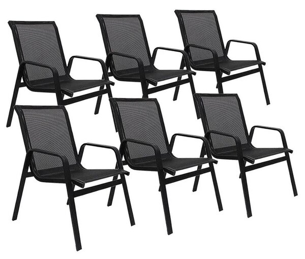 TRENDIE Zahradní židle sada 6ks černé