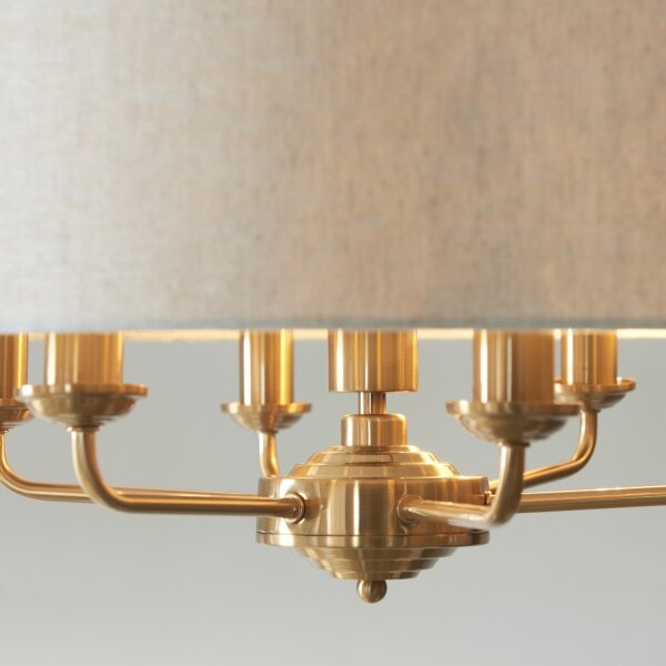 Endon 110722 - Lustr na řetězu HIGHCLERE 6xE14/40W/230V béžová/mosaz pr. 55 cm