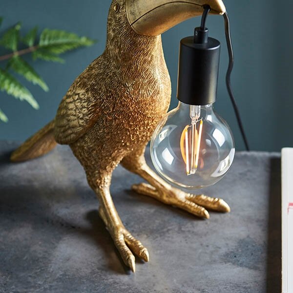 Endon 95077 - Stolní lampa TOCO TOUCAN 1xE27/10W/230V zlatá