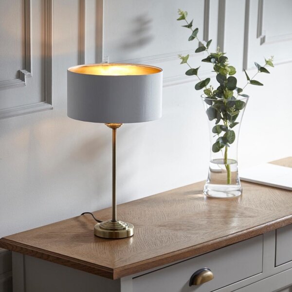 Endon 104054 - Stolní lampa HIGHCLERE 1xE14/7W/230V bílá/mosaz pr. 25 cm
