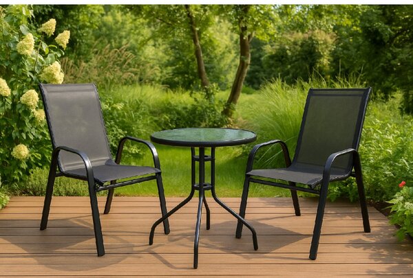 TRENDIE Sestava zahradního nábytku - 2 židle a stůl 60cm kulatý