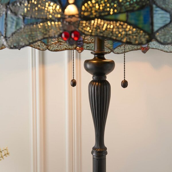 Endon 64069 - Stojací lampa Tiffany DRAGONFLY 2xE27/60W/230V pr. 50 cm