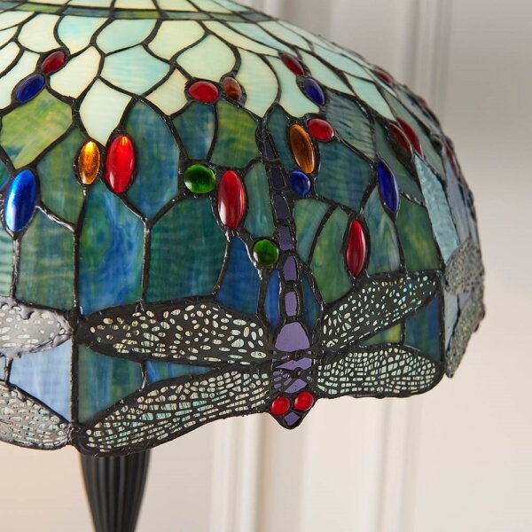 Endon 64069 - Stojací lampa Tiffany DRAGONFLY 2xE27/60W/230V pr. 50 cm