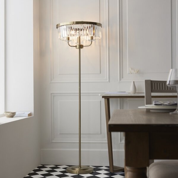 Endon 110644 - Stojací lampa CHESTERFIELD 3xE14/6W/230V mosaz