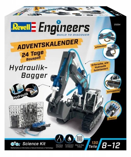 Adventní kalendář - Hydraulický bagr Revell Engineers, 130 dílů