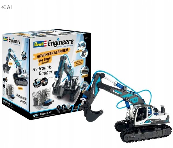 Adventní kalendář - Hydraulický bagr Revell Engineers, 130 dílů