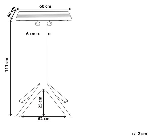 Zahradní barový stůl LEMNOS 60 cm 60 cm Béžová
