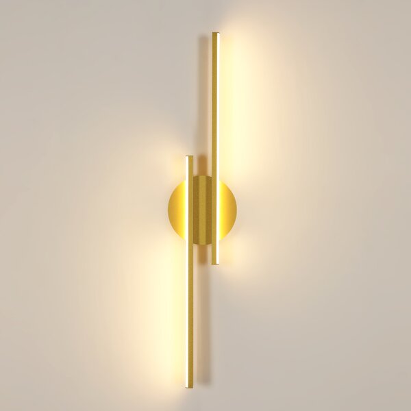 Nástěnné svítidlo GOECO zlaté lineární integrovaný LED zdroj 24 W 2700 lm