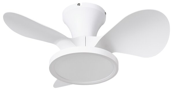 Stropní ventilátor se světlem PUNTI s dálkovým ovládáním LED Bílá