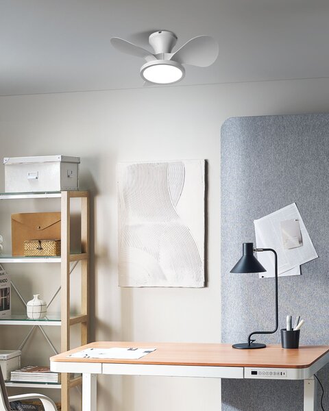 Stropní ventilátor se světlem PUNTI s dálkovým ovládáním LED Bílá