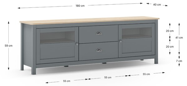 Marckeric Dřevěný TV stolek Misti 180 x 40 cm