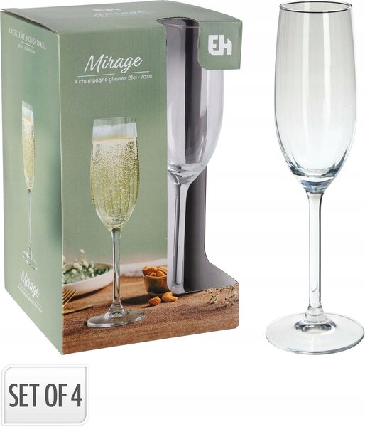 Skleničky na šampaňské H&L čiré 210 ml 4 ks