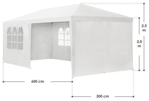 Juskys Párty stan 3x6 m - bílá