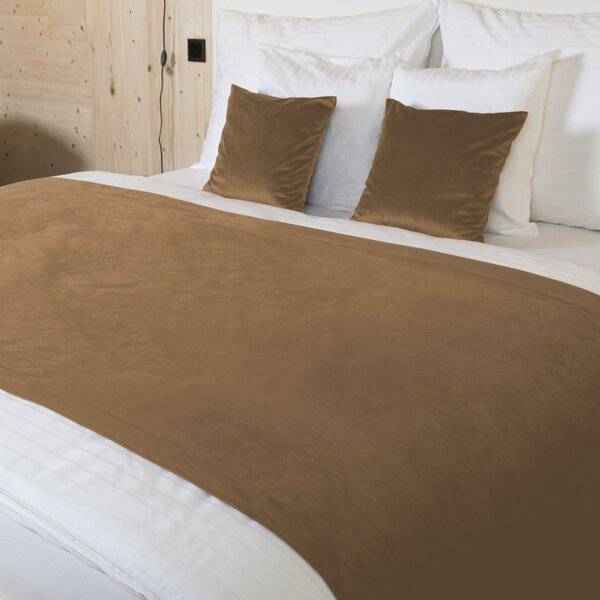 Biante Sametový přehoz na postel Velvet Premium SVP-055 Hnědý 140x200 cm