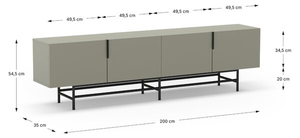 Marckeric TV stolek Eldia 200 x 35 cm