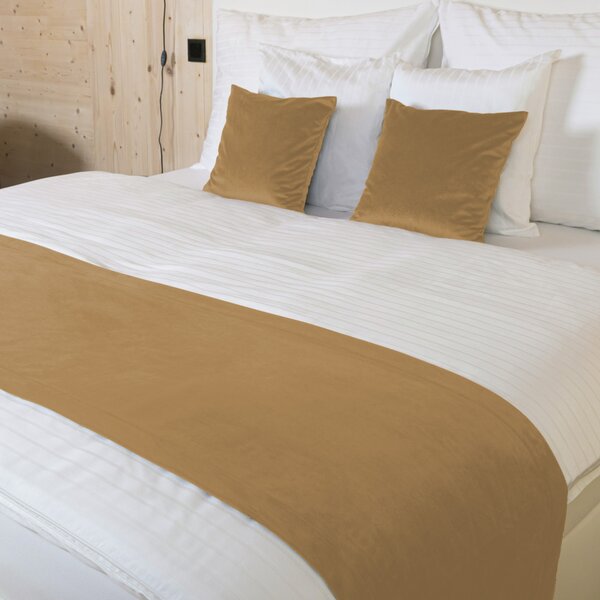 Biante Sametový přehoz/běhoun na postel Velvet Premium SVP-054 Světle hnědý Na míru