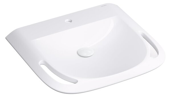 Omnires Hold M+ umyvadlo 60x55 cm klasický pro osoby se zdravotním postižením bílá lesk HOLDUWBP
