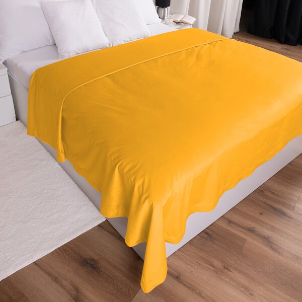 Biante Sametový přehoz na postel Velvet Premium SVP-053 Sytě žlutooranžový 140x200 cm