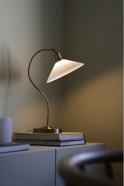 Markslöjd 108863 - Stolní lampa VELA 1xE27/40W/230V mosaz/bílá