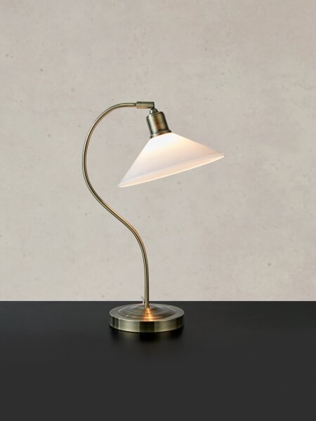 Markslöjd 108863 - Stolní lampa VELA 1xE27/40W/230V mosaz/bílá