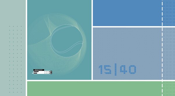 FUGU Tenisová tapeta Break point - tenis blue Materiál: Digitální eko vlies - klasická tapeta nesamolepicí